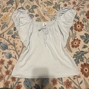 Abound Sky Blue Gathered Blouse